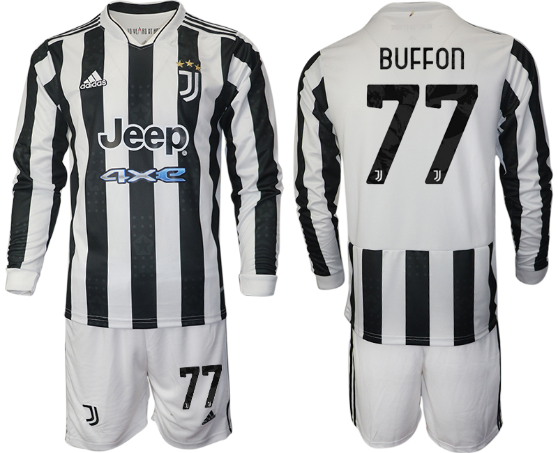 Men 2021-2022 Club Juventus home white Long Sleeve #77 Adidas Soccer Jersey